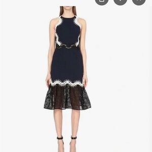 Jonathan Simkhai Navy and White Dress